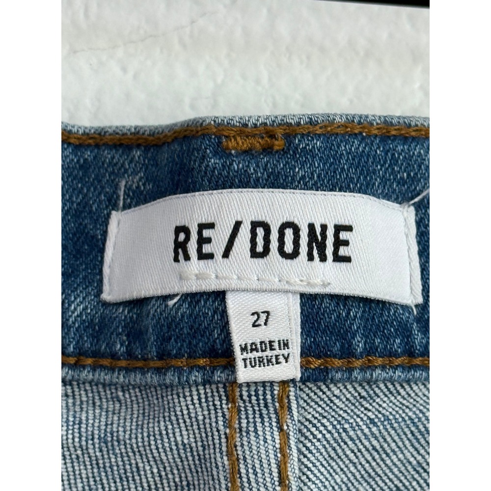 RE/DONE 90s High Rise Ankle Skinny Jeans Faded Blue 27 Button Fly Model Off-Duty - Picture 7 of 8